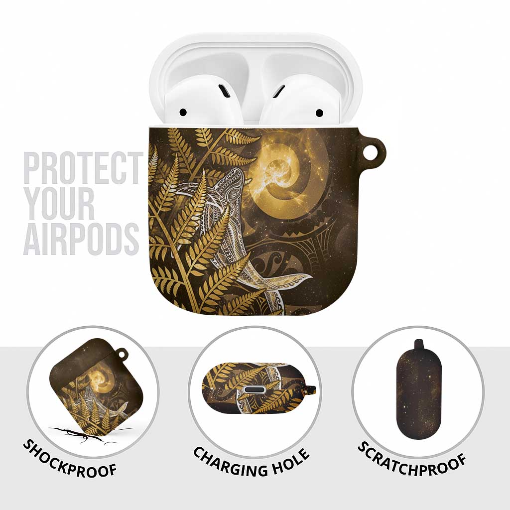 New Zealand Matariki AirPods Case Maori Koru With Humpback Whale Gold LT05 - Polynesian Pride