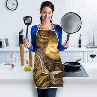 New Zealand Matariki Apron Maori Koru With Humpback Whale Gold LT05 - Polynesian Pride