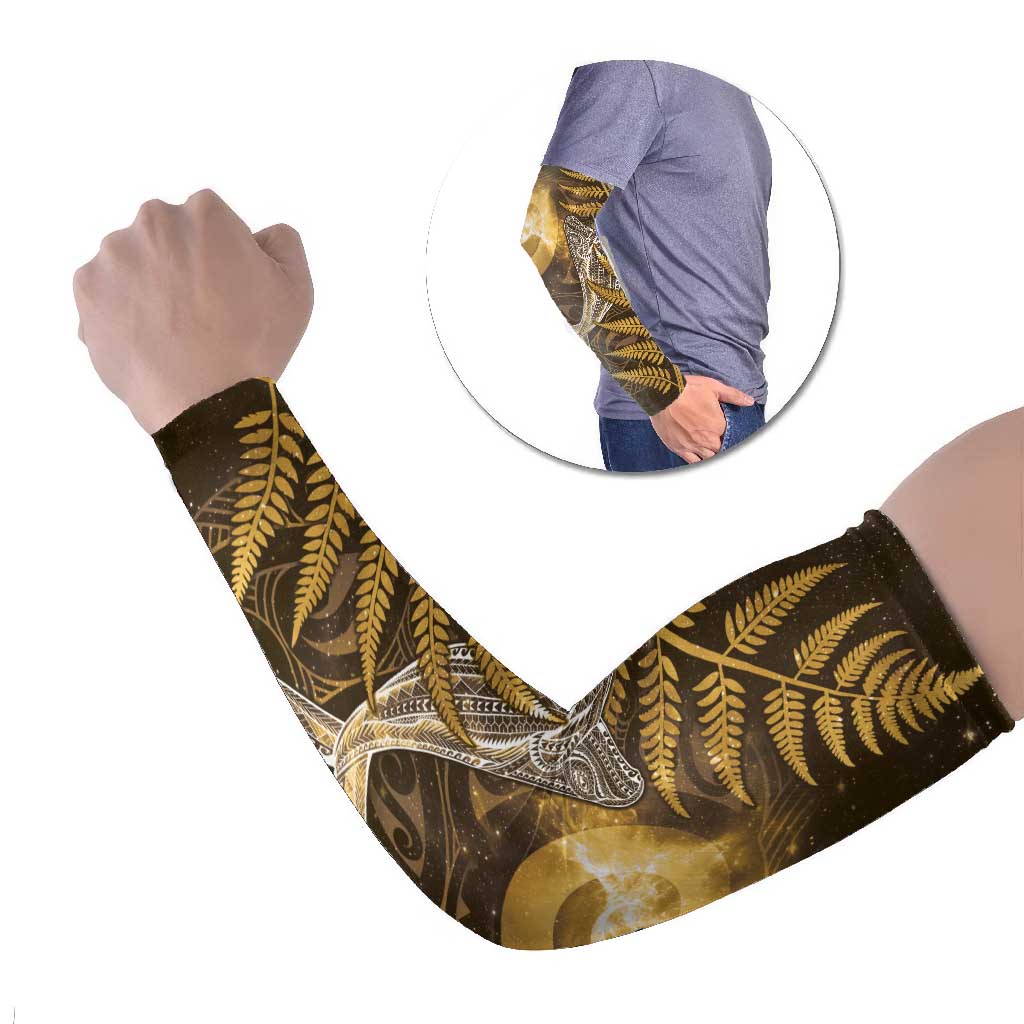 New Zealand Matariki Arm Sleeves Maori Koru With Humpback Whale Gold