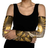New Zealand Matariki Arm Sleeves Maori Koru With Humpback Whale Gold LT05 - Polynesian Pride