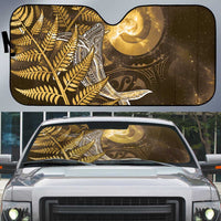 New Zealand Matariki Auto Sun Shade Maori Koru With Humpback Whale Gold LT05 Gold - Polynesian Pride