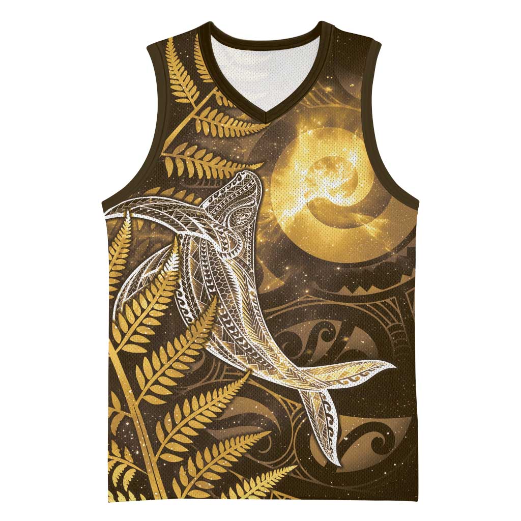 New Zealand Matariki Basketball Jersey Maori Koru With Humpback Whale Gold