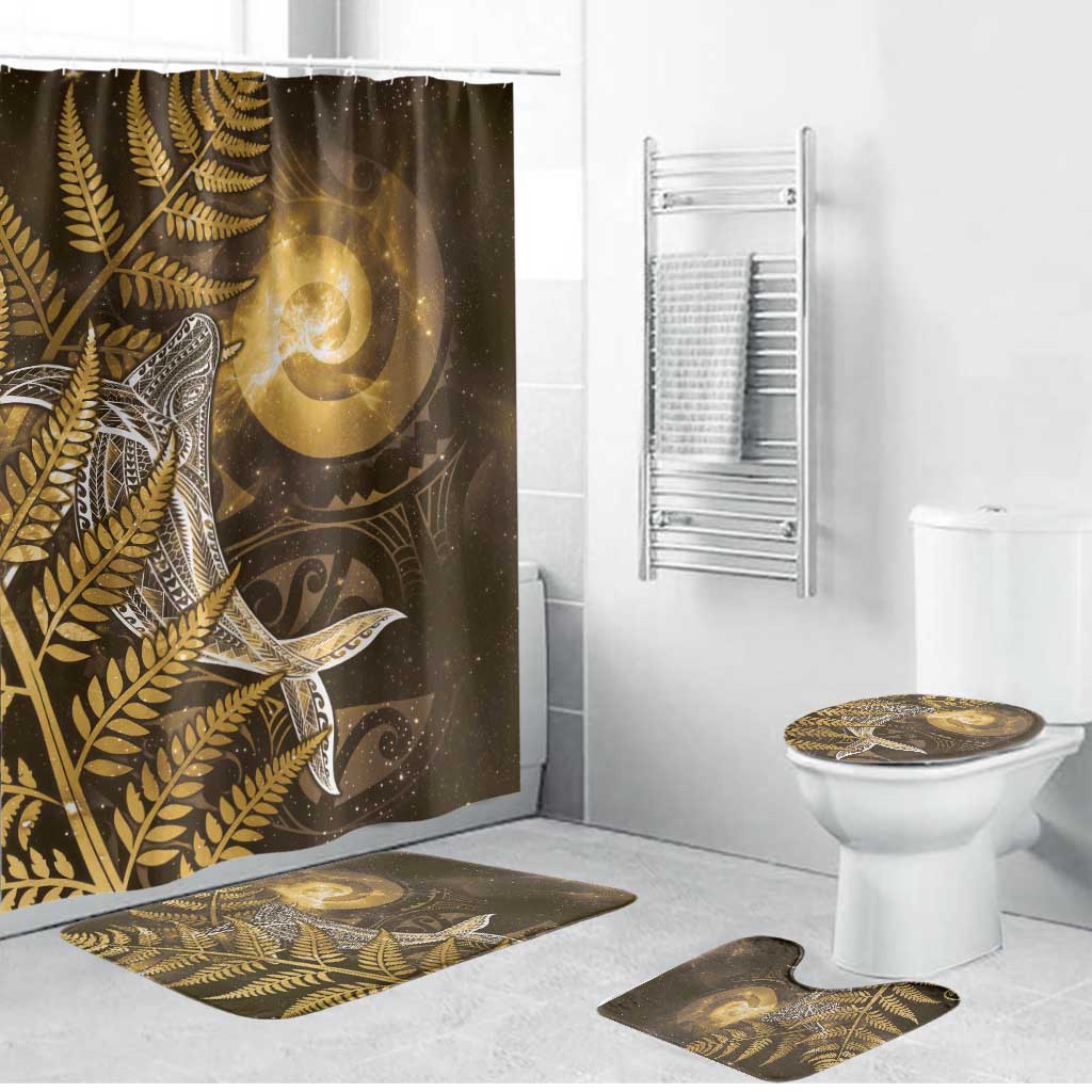 New Zealand Matariki Bathroom Set Maori Koru With Humpback Whale Gold