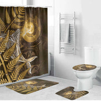 New Zealand Matariki Bathroom Set Maori Koru With Humpback Whale Gold LT05 Bathroom Set (4 pcs) Gold - Polynesian Pride