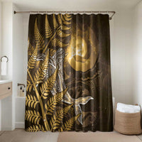 New Zealand Matariki Bathroom Set Maori Koru With Humpback Whale Gold LT05 Shower Curtain Only Gold - Polynesian Pride