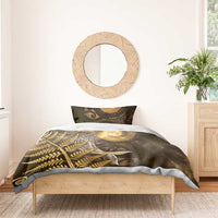 New Zealand Matariki Bedding Set Maori Koru With Humpback Whale Gold LT05 - Polynesian Pride