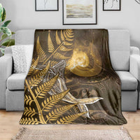 New Zealand Matariki Blanket Maori Koru With Humpback Whale Gold LT05 - Polynesian Pride