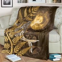 New Zealand Matariki Blanket Maori Koru With Humpback Whale Gold LT05 - Polynesian Pride