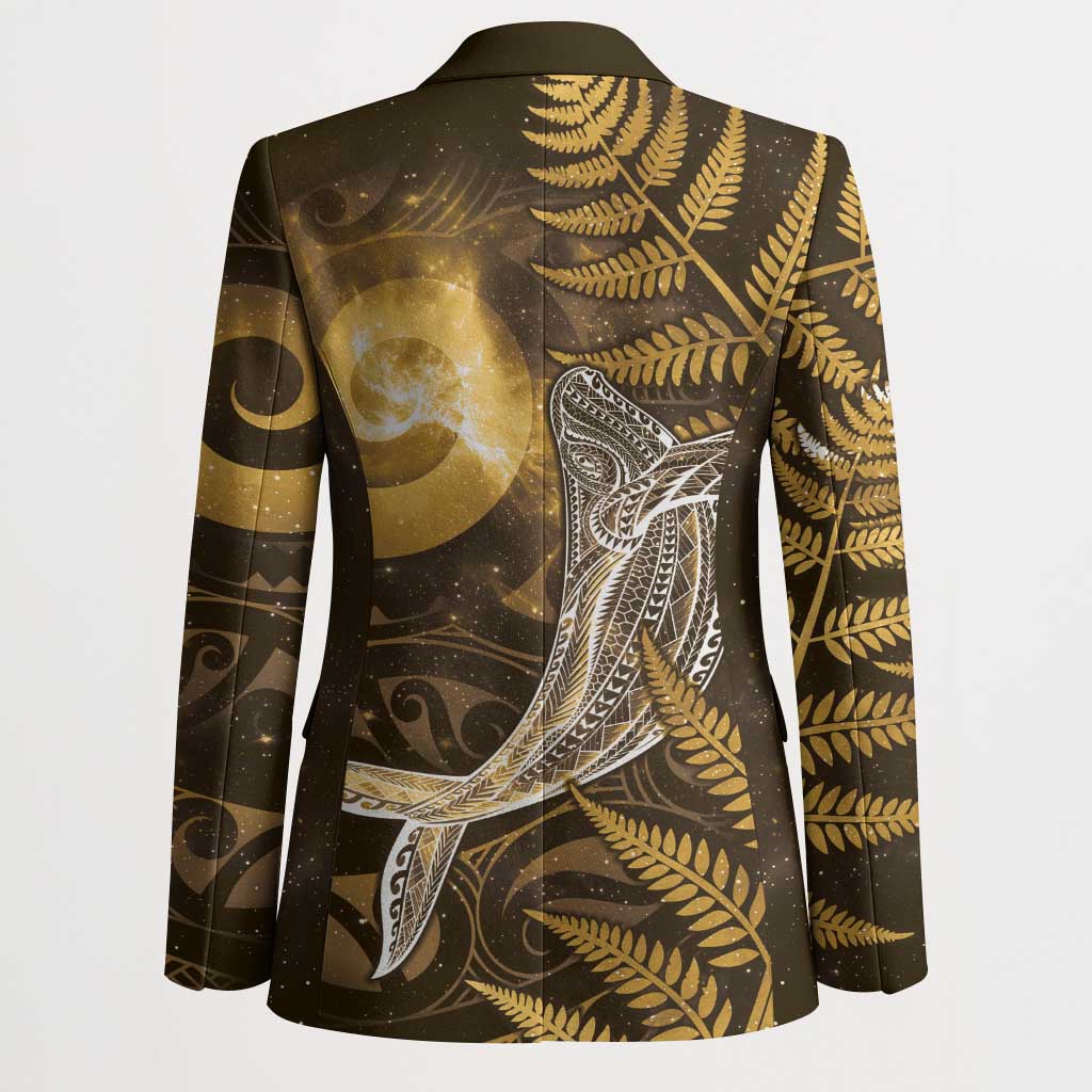 New Zealand Matariki Blazer Maori Koru With Humpback Whale Gold LT05 - Polynesian Pride