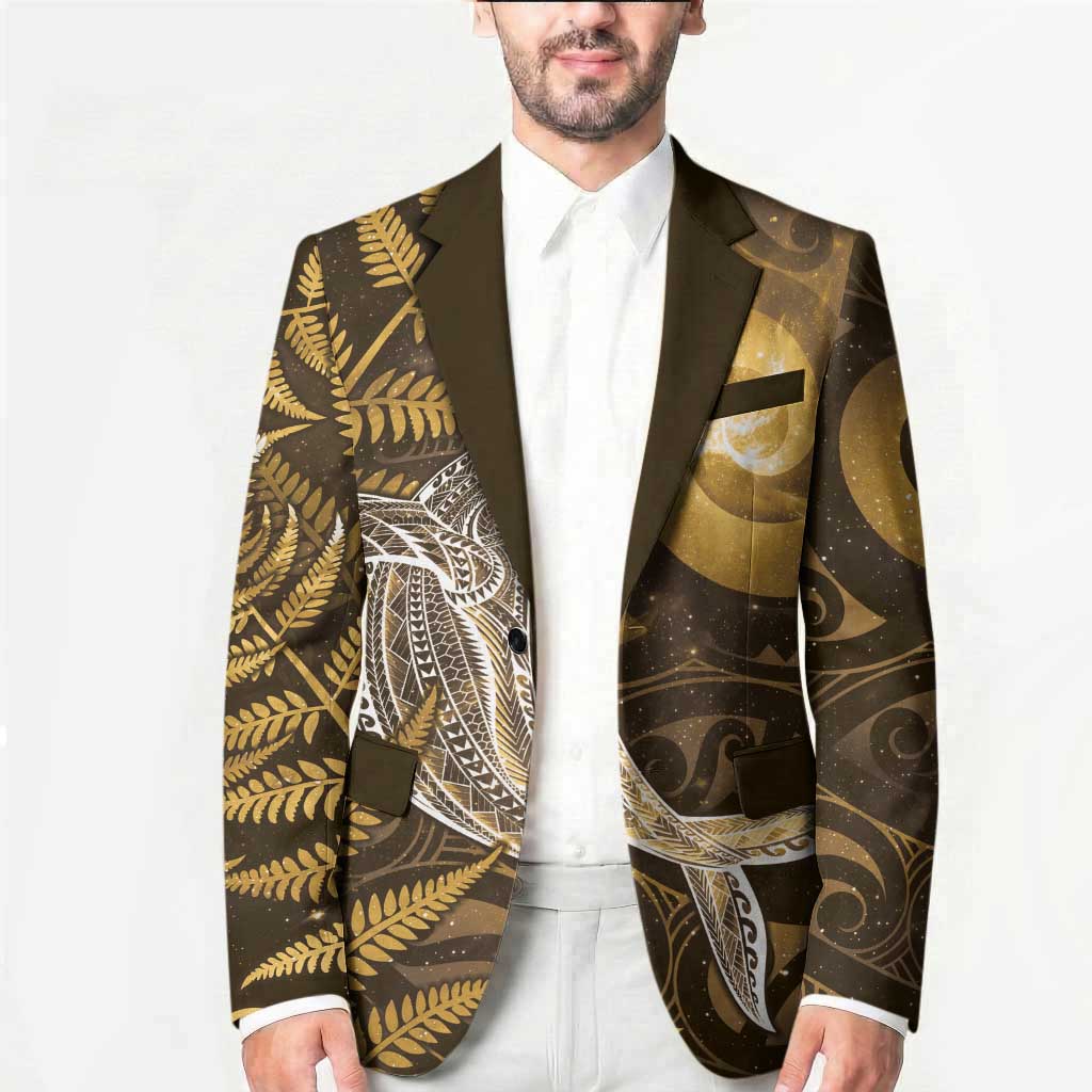 New Zealand Matariki Blazer Maori Koru With Humpback Whale Gold LT05 - Polynesian Pride