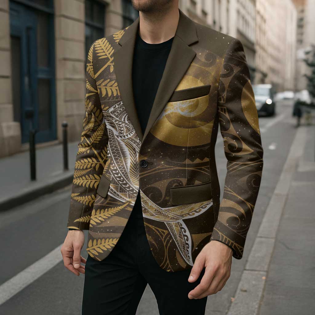 New Zealand Matariki Blazer Maori Koru With Humpback Whale Gold LT05 - Polynesian Pride