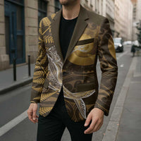New Zealand Matariki Blazer Maori Koru With Humpback Whale Gold LT05 - Polynesian Pride