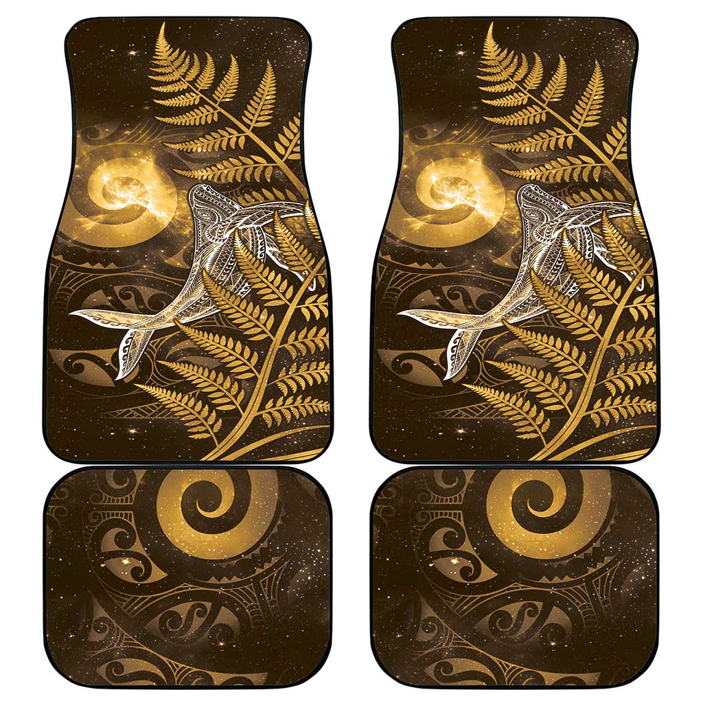 New Zealand Matariki Car Mats Maori Koru With Humpback Whale Gold LT05 - Polynesian Pride