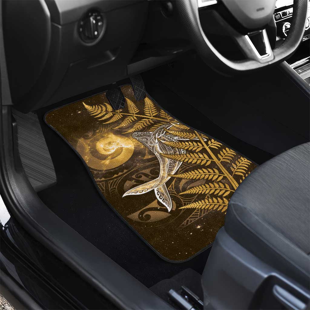 New Zealand Matariki Car Mats Maori Koru With Humpback Whale Gold LT05 - Polynesian Pride