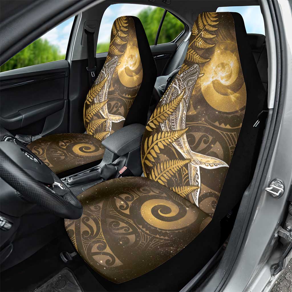 New Zealand Matariki Car Seat Cover Maori Koru With Humpback Whale Gold LT05 - Polynesian Pride