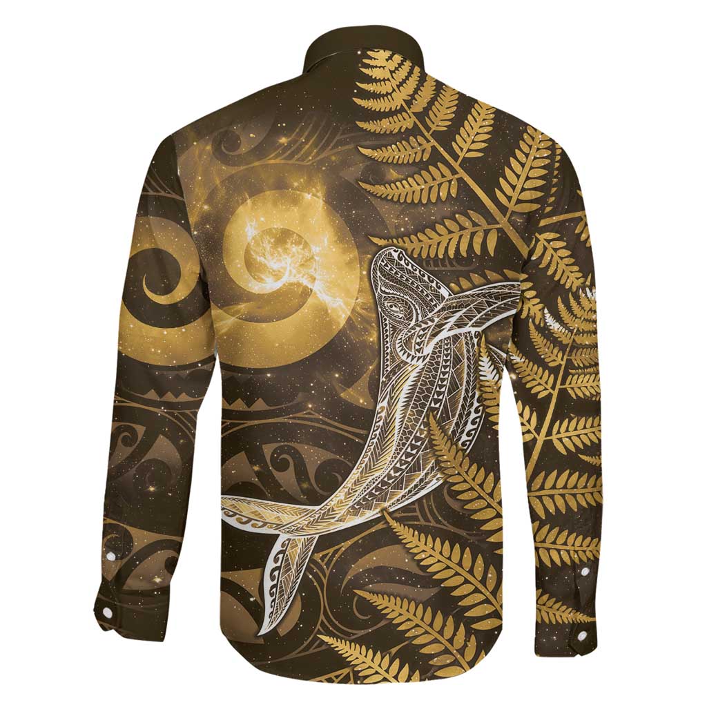 New Zealand Matariki Family Matching Summer Maxi Dress and Hawaiian Shirt Maori Koru With Humpback Whale Gold