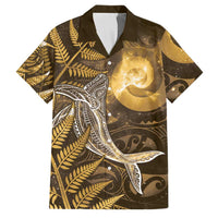 New Zealand Matariki Family Matching Tank Maxi Dress and Hawaiian Shirt Maori Koru With Humpback Whale Gold