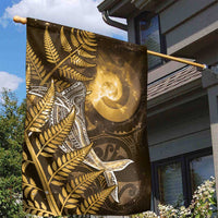 New Zealand Matariki Garden Flag Maori Koru With Humpback Whale Gold LT05 - Polynesian Pride