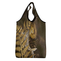 New Zealand Matariki Grocery Bag Maori Koru With Humpback Whale Gold LT05 - Polynesian Pride