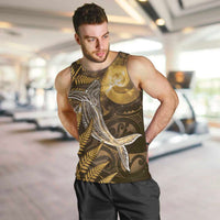 New Zealand Matariki Men Tank Top Maori Koru With Humpback Whale Gold