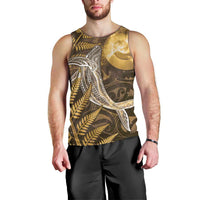 New Zealand Matariki Men Tank Top Maori Koru With Humpback Whale Gold