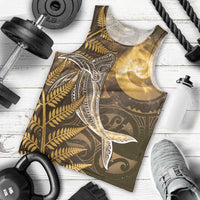 New Zealand Matariki Men Tank Top Maori Koru With Humpback Whale Gold