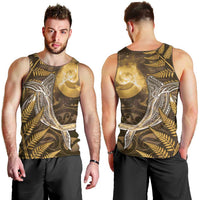 New Zealand Matariki Men Tank Top Maori Koru With Humpback Whale Gold
