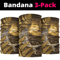 New Zealand Matariki Neck Gaiter Maori Koru With Humpback Whale Gold LT05 package One Size: 25*50cm Gold - Polynesian Pride