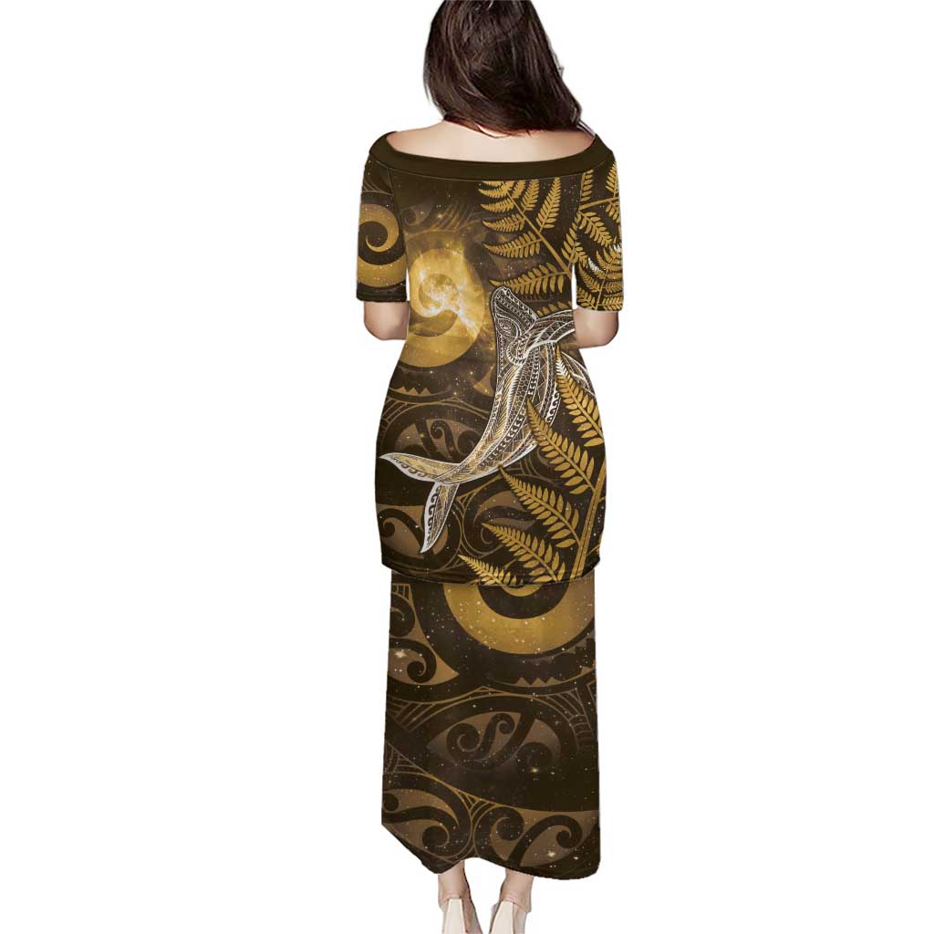 New Zealand Matariki Puletasi Maori Koru With Humpback Whale Gold LT05 - Polynesian Pride