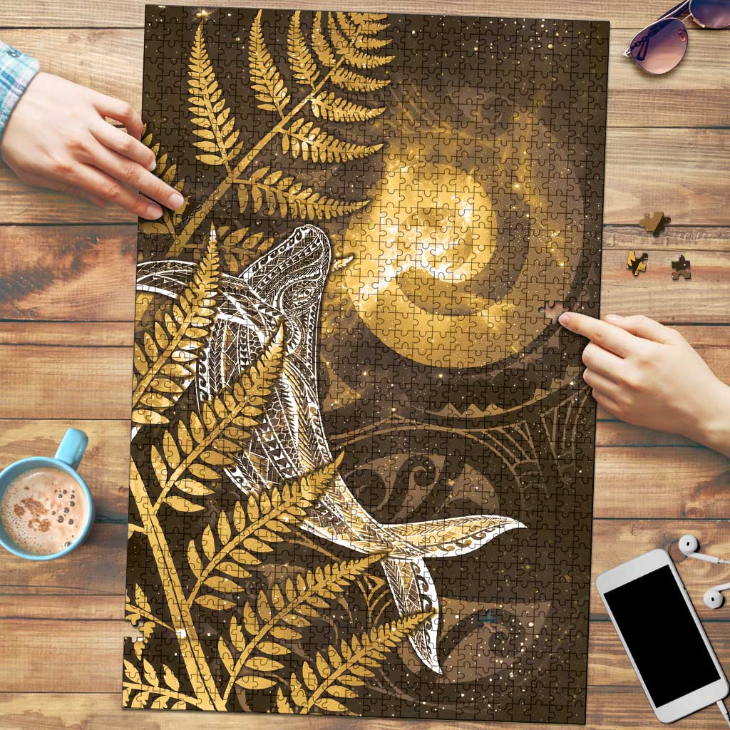 New Zealand Matariki Puzzle Maori Koru With Humpback Whale Gold