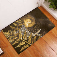 New Zealand Matariki Rubber Doormat Maori Koru With Humpback Whale Gold LT05 - Polynesian Pride