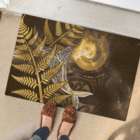 New Zealand Matariki Rubber Doormat Maori Koru With Humpback Whale Gold LT05 - Polynesian Pride