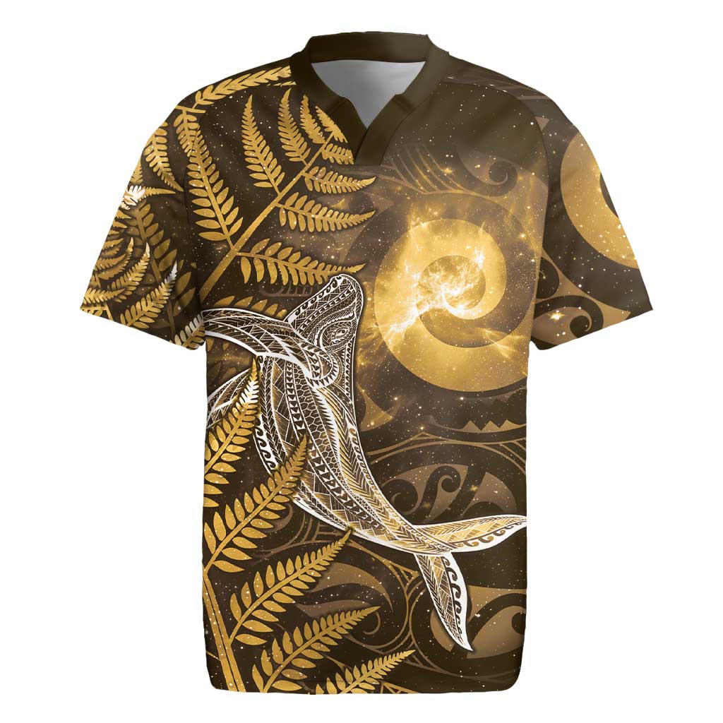 New Zealand Matariki Rugby Jersey Maori Koru With Humpback Whale Gold LT05 Gold - Polynesian Pride