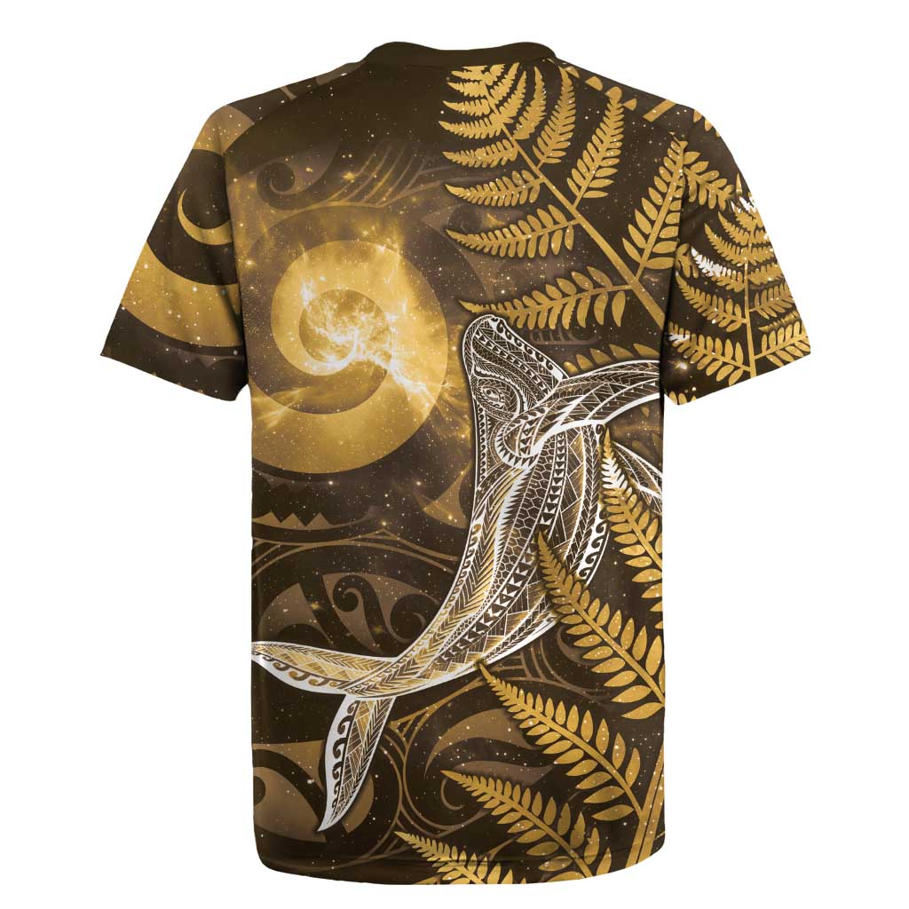 New Zealand Matariki Rugby Jersey Maori Koru With Humpback Whale Gold LT05 - Polynesian Pride