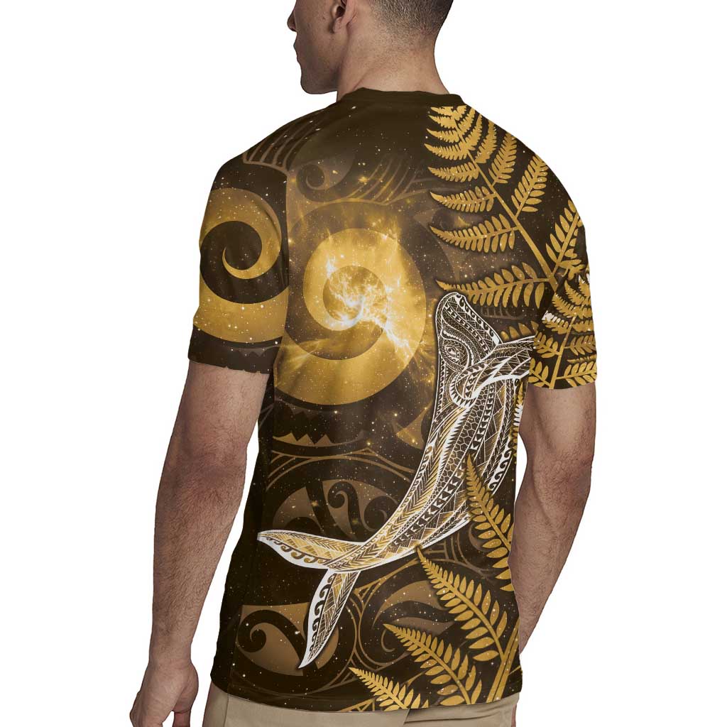 New Zealand Matariki Rugby Jersey Maori Koru With Humpback Whale Gold LT05 - Polynesian Pride
