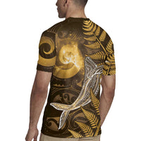 New Zealand Matariki Rugby Jersey Maori Koru With Humpback Whale Gold LT05 - Polynesian Pride