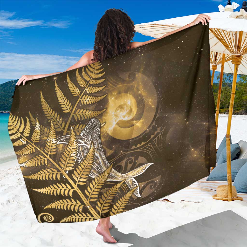 New Zealand Matariki Sarong Maori Koru With Humpback Whale Gold LT05 One Size 44 x 66 inches Gold - Polynesian Pride