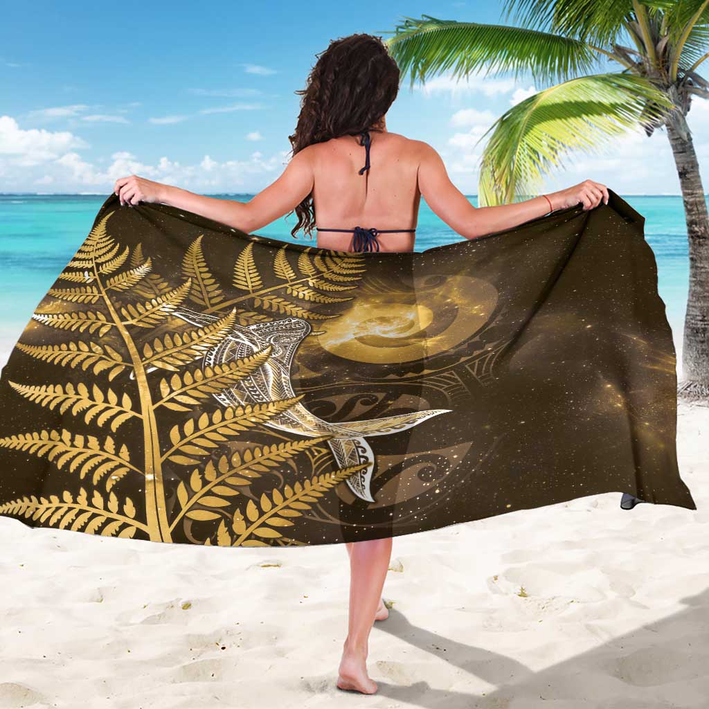 New Zealand Matariki Sarong Maori Koru With Humpback Whale Gold LT05 - Polynesian Pride