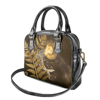 New Zealand Matariki Shoulder Handbag Maori Koru With Humpback Whale Gold LT05 - Polynesian Pride