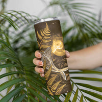 New Zealand Matariki Skinny Tumbler Maori Koru With Humpback Whale Gold