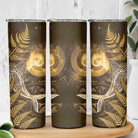 New Zealand Matariki Skinny Tumbler Maori Koru With Humpback Whale Gold