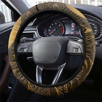 New Zealand Matariki Steering Wheel Cover Maori Koru With Humpback Whale Gold