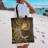 New Zealand Matariki Tote Bag Maori Koru With Humpback Whale Gold LT05 - Polynesian Pride