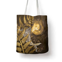 New Zealand Matariki Tote Bag Maori Koru With Humpback Whale Gold LT05 - Polynesian Pride