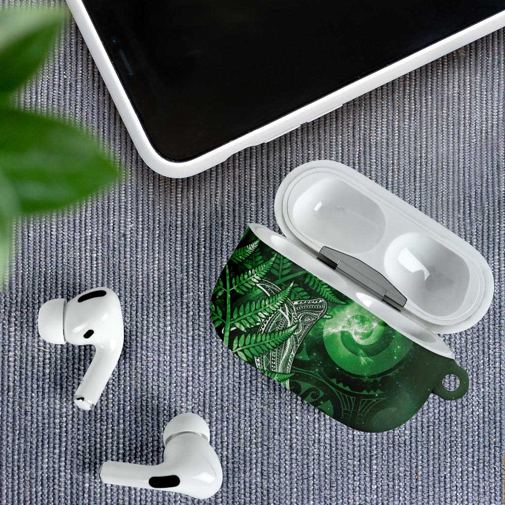 New Zealand Matariki AirPods Case Maori Koru With Humpback Whale Green LT05 - Polynesian Pride