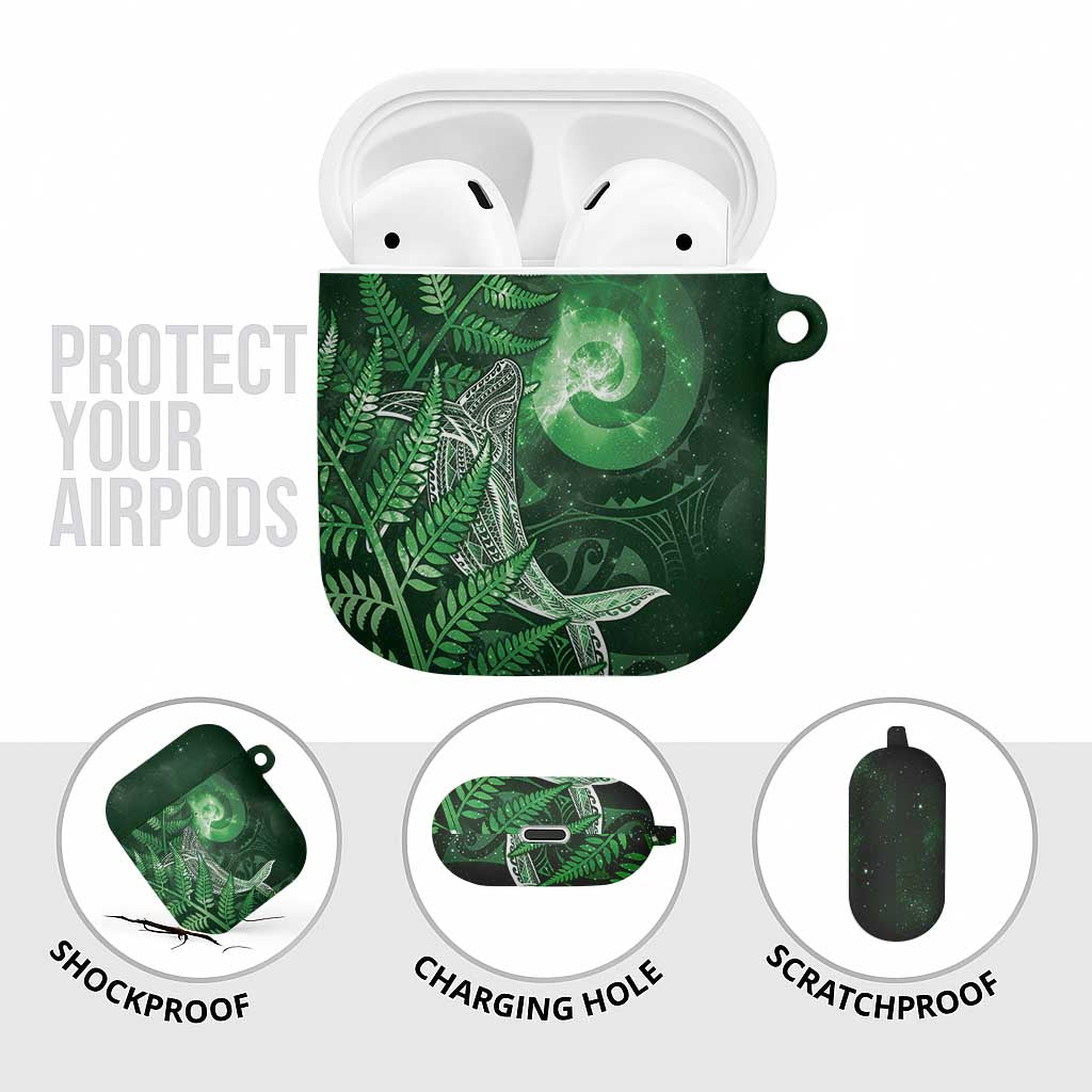 New Zealand Matariki AirPods Case Maori Koru With Humpback Whale Green LT05 - Polynesian Pride