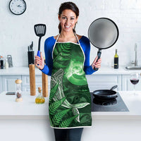 New Zealand Matariki Apron Maori Koru With Humpback Whale Green LT05 - Polynesian Pride