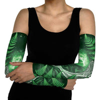 New Zealand Matariki Arm Sleeves Maori Koru With Humpback Whale Green LT05 - Polynesian Pride
