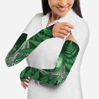 New Zealand Matariki Arm Sleeves Maori Koru With Humpback Whale Green LT05 - Polynesian Pride