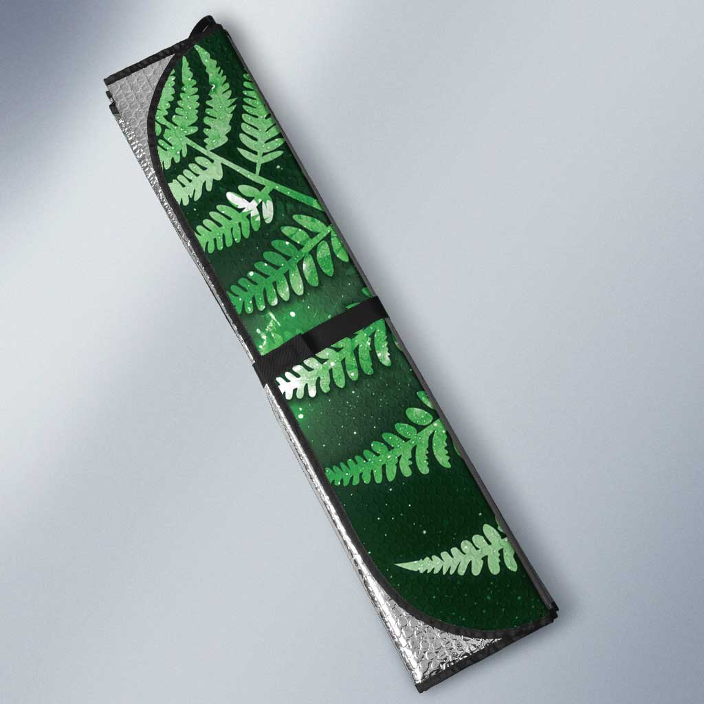 New Zealand Matariki Auto Sun Shade Maori Koru With Humpback Whale Green LT05 - Polynesian Pride